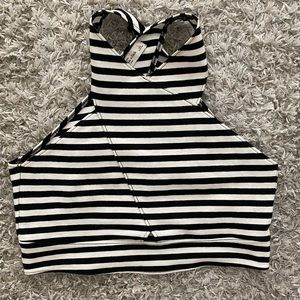 Abercrombie and Fitch Striped Cutout Crop Top - Size L
